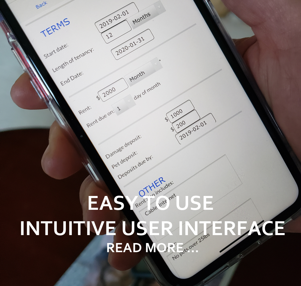 EASILY CAPTURE LEASE AGREEMENT INFORMATION